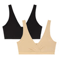 Motherhood Women's’s 2-pack Wrap Front Core Black/essential Nude, L Nursing Bra