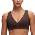 Women's Crz Yoga V Neck Elegant Fudge Brown Small Nursing Bra
