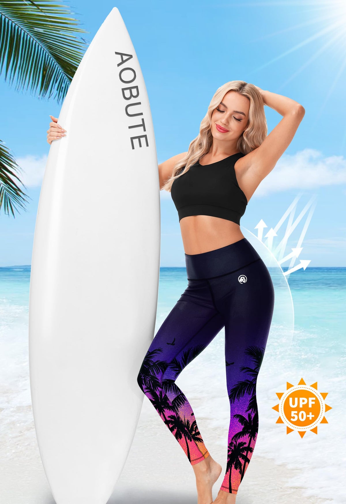 Hawaiian Tropical Print Swim Pants For Women UPF 50+ Water Sports
