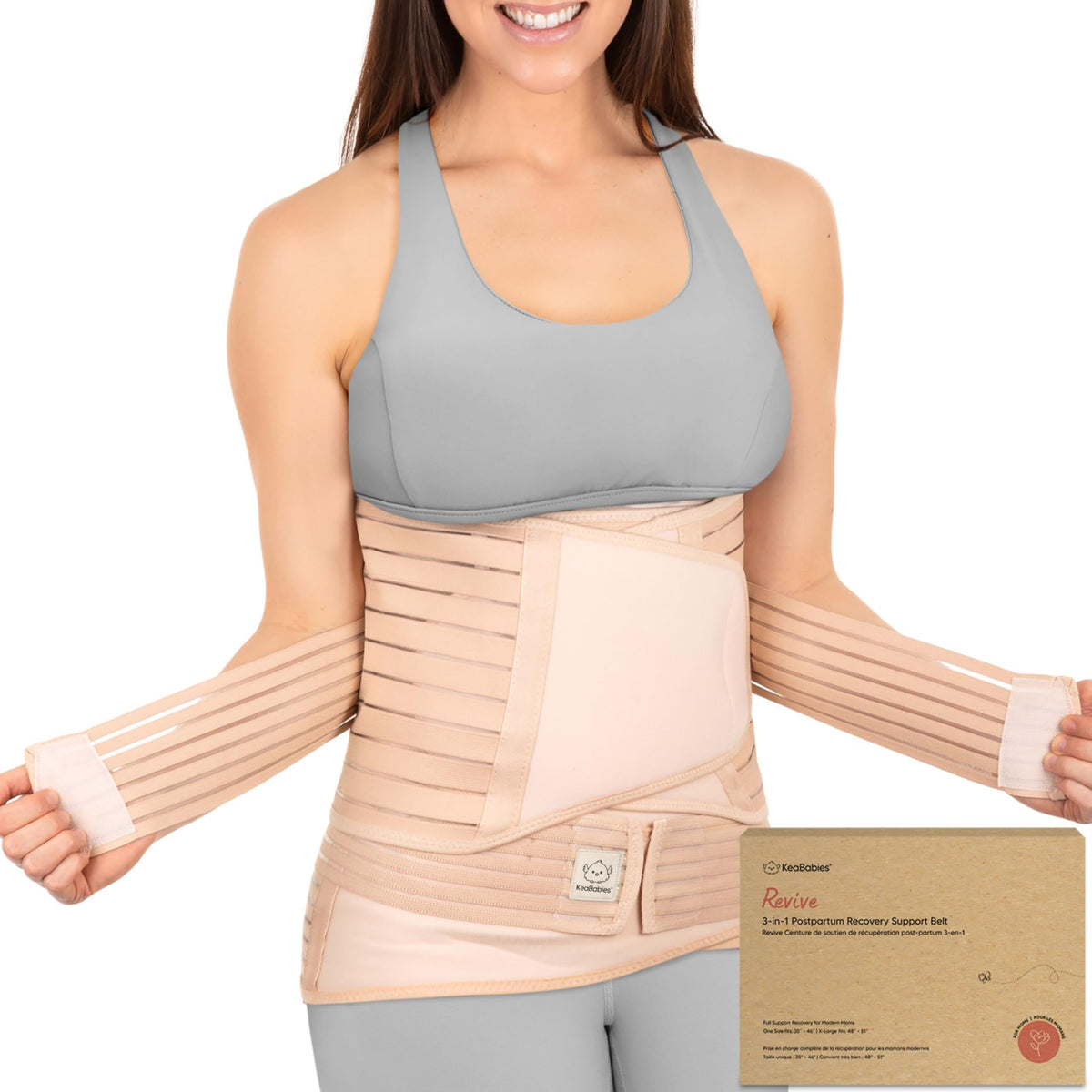 Women's 3 in 1 Postpartum Belly Support Recovery Wrap Band (classic Ivory, M/l) Intimates