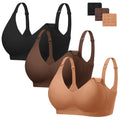 Women's Angelhood 3 Pack for Breastfeeding Seamless Pregnancy Wireless Sleep Bralette Jelly Strip Support Postpartum with Extenders, Xxl Size Nursing