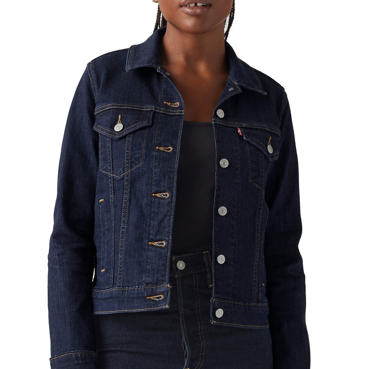 Levi's Women's Original Trucker Jacket, Evening Rinse, Medium Denim