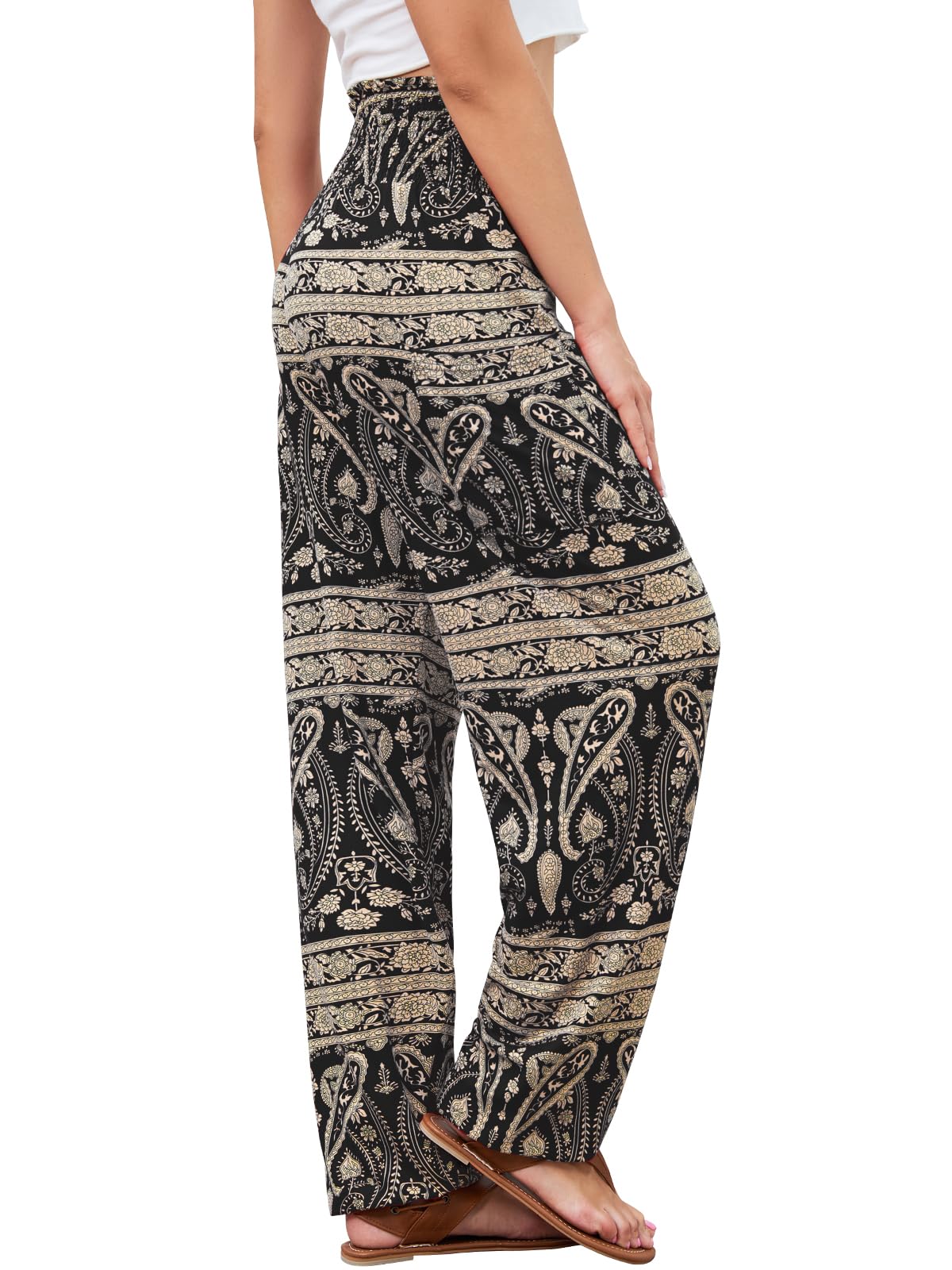 Qianxizhan Women's Harem Pants High-Waist Yoga Boho - Style 50