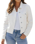 Vetinee Denim Jacket Light Weight Jean For Women Western Jackets Bright White X-large Fits Size 16 / 18