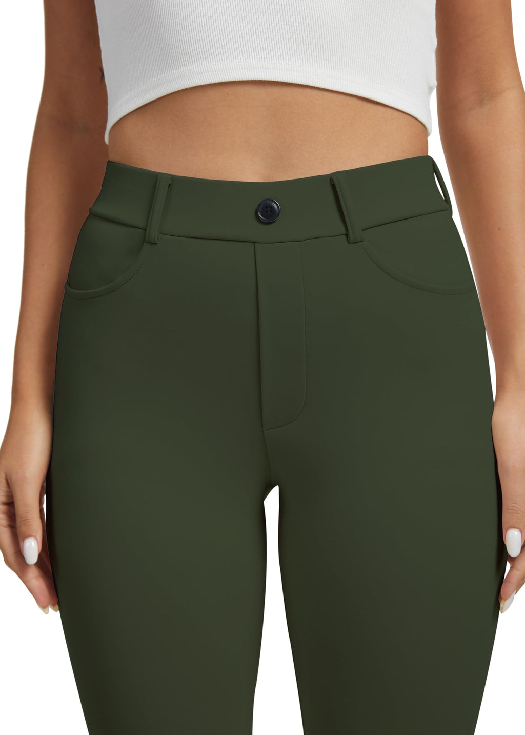 Vimpep Yoga Pants Women Straight-Leg With Pockets High-Waist - Size Small