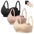 Angelhood Women's Seamless Sleep ,breastfeeding with Remove Pads Extenders Pack of 3 Nursing Bra