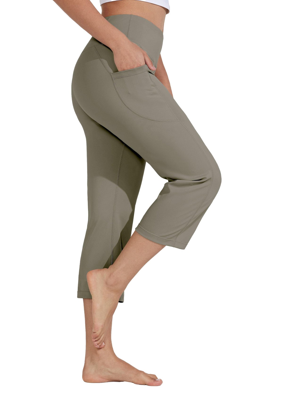 Willit Women's Yoga Capris Pants High-Waist Leggings Crop - Style 34