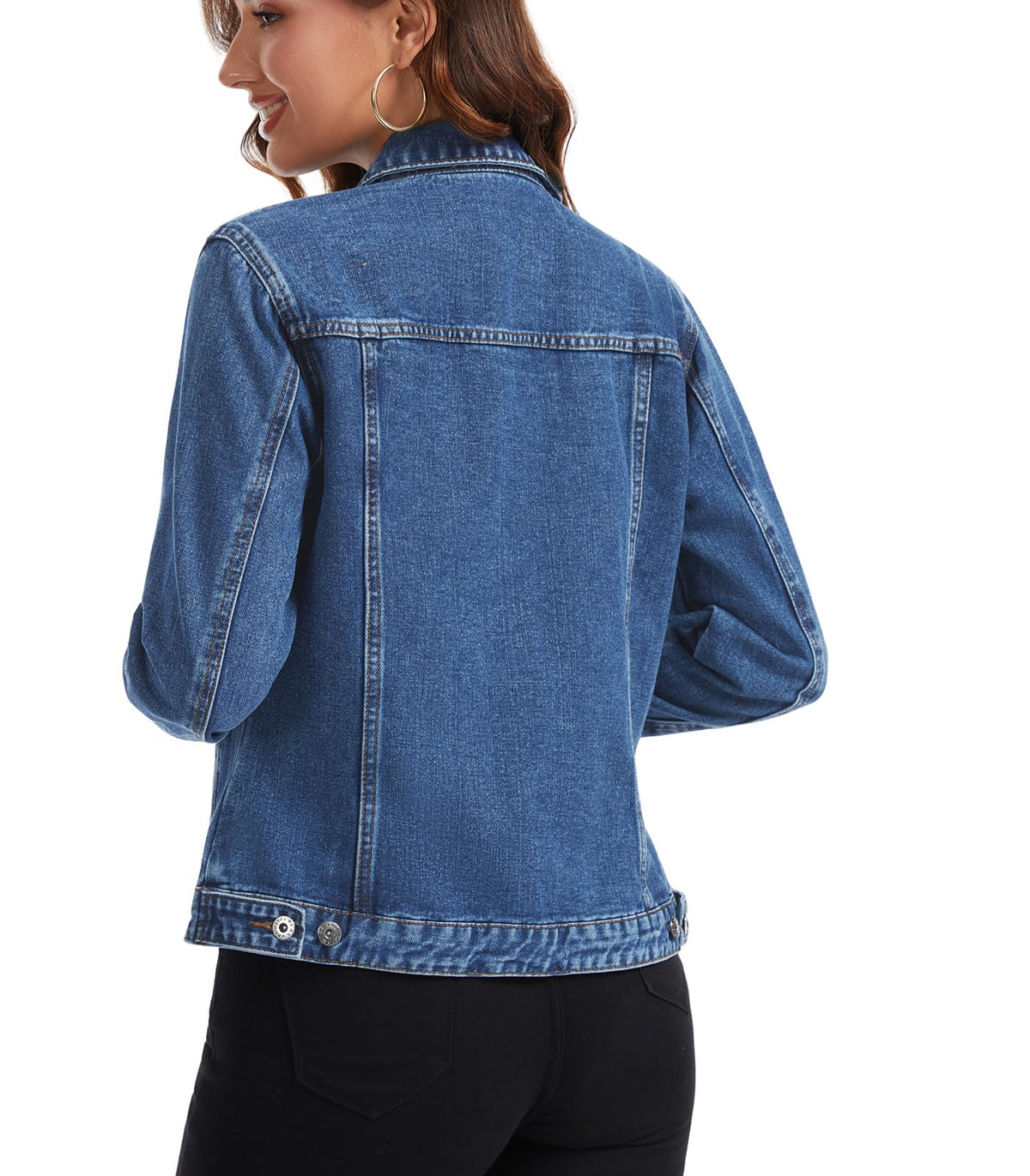 Miss Moly Women's Denim Jacket Classic Button Up Jean Blue 4 XL