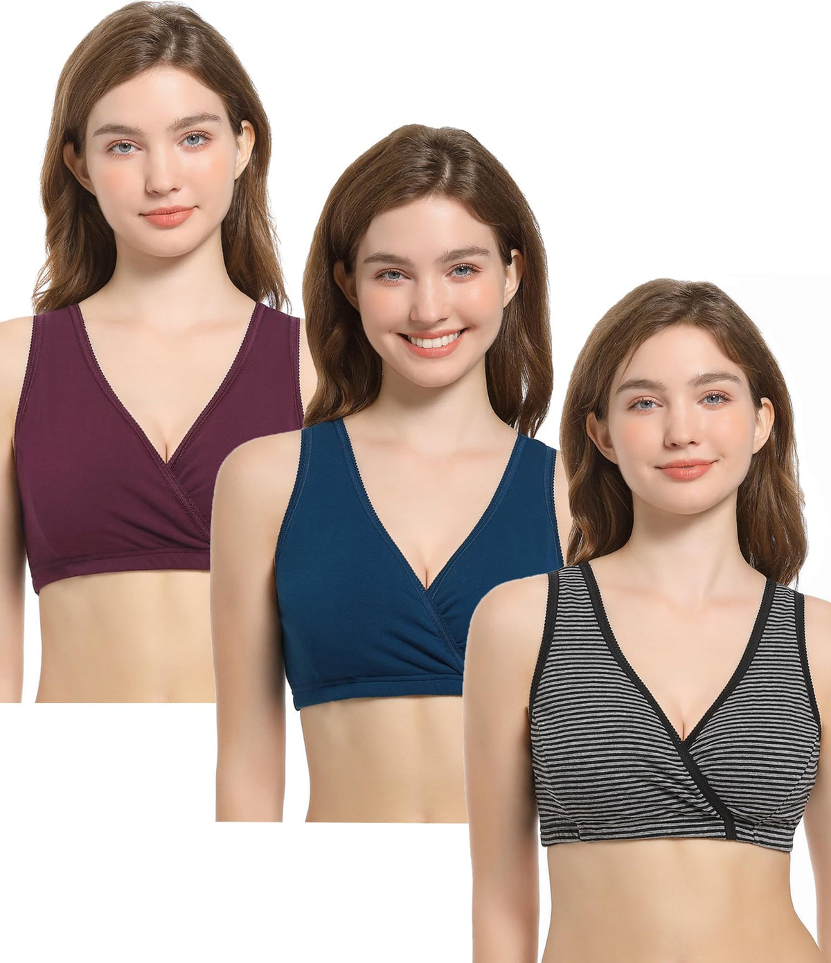 Cakye 3 Pack Women's's for Sleep and Breastfeeding (medium) Nursing Bra