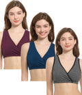 Women's Cakye 3 Pack Maternity Nursing Sleep Breastfeeding Cotton Bralette