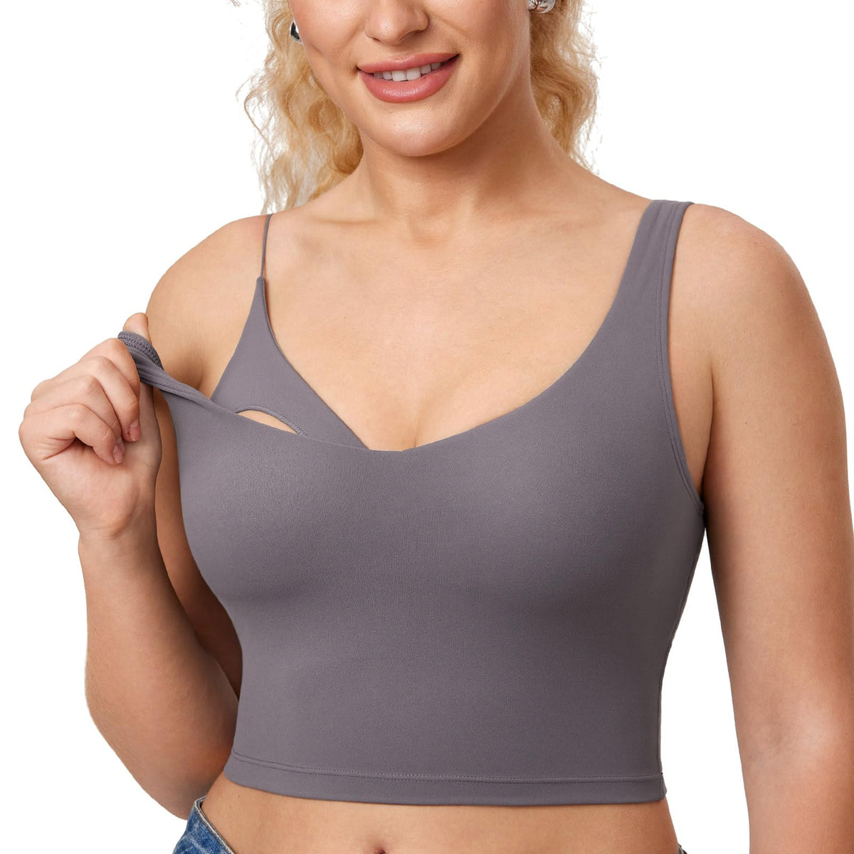 Women's Momanda Longline Sports Tornado Grey Medium Nursing Bra