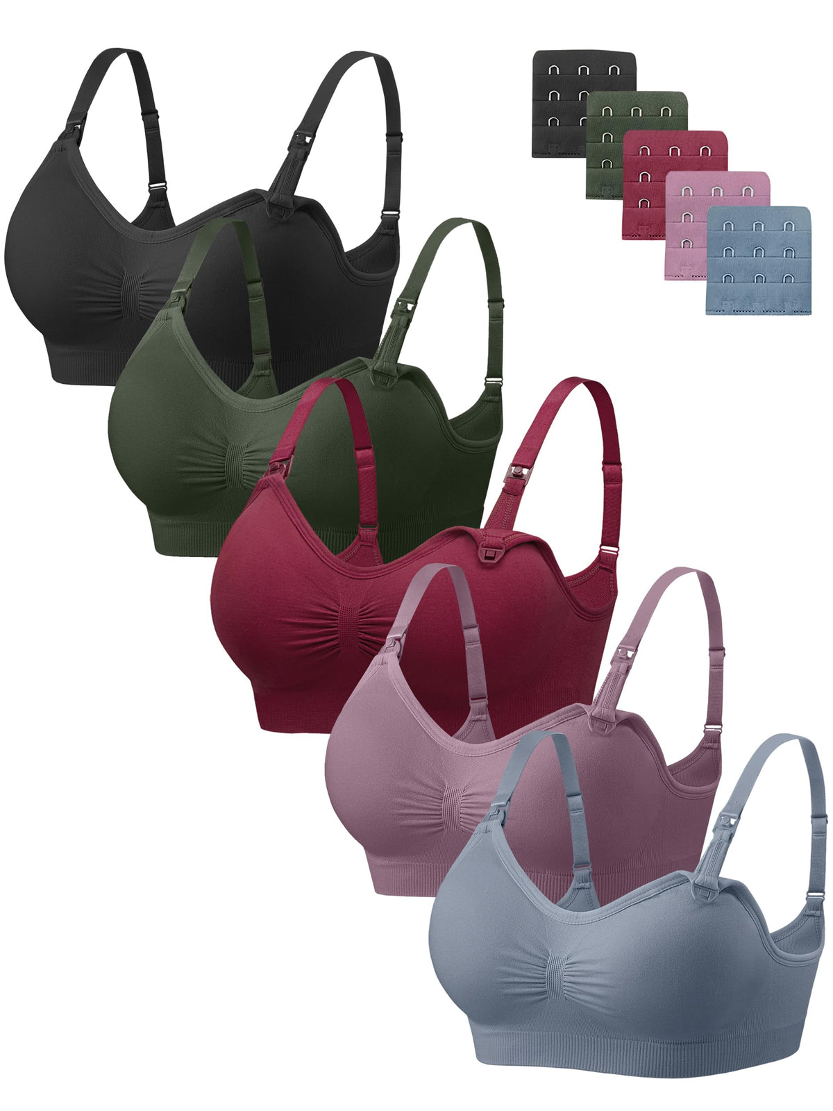 Angelhood Women's for Breastfeeding 5 Pack, Sleep Nursing Bra