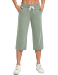 Specialmagic Women's Capri Pants Cotton Sweatpants Mint S