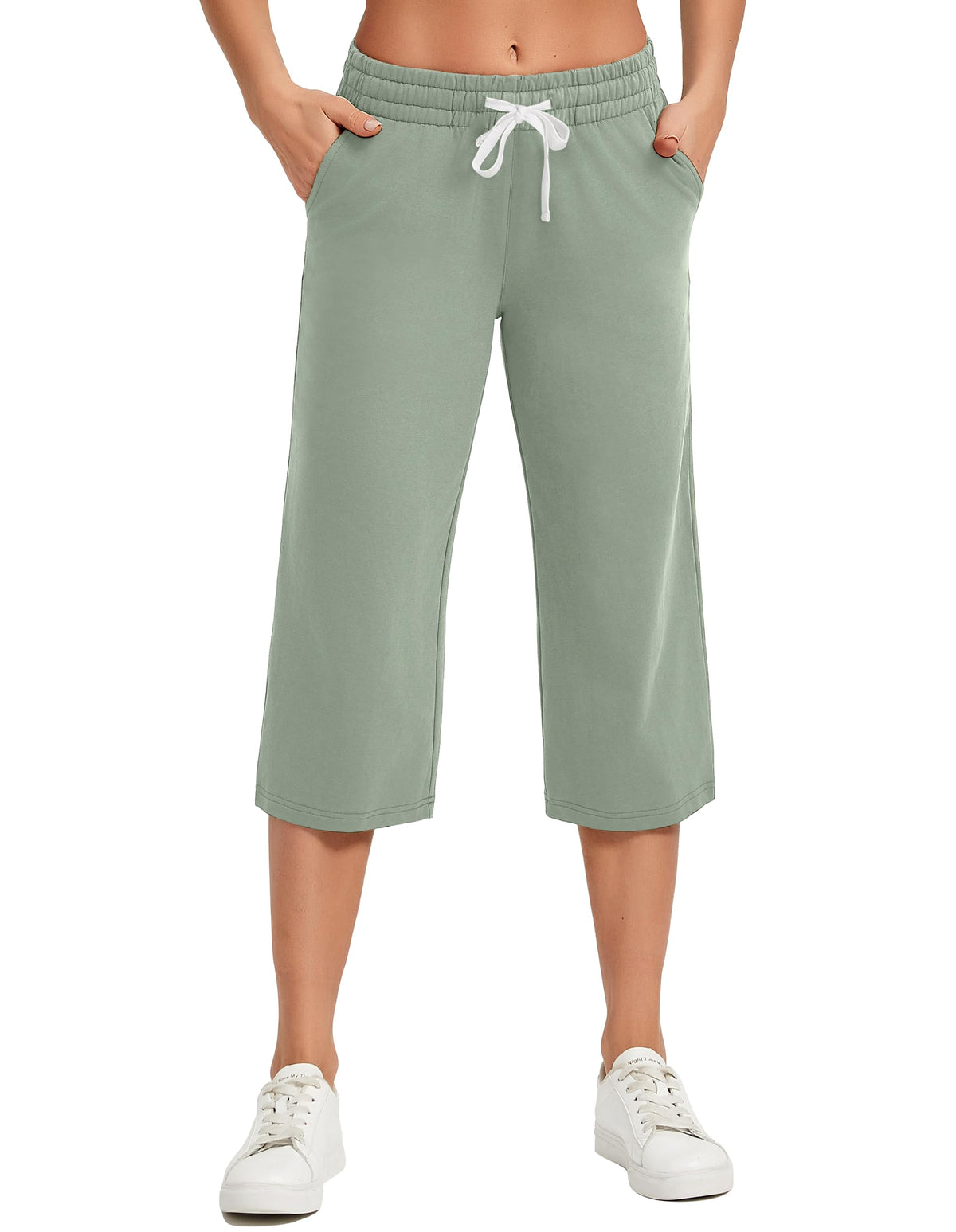 Specialmagic Women's Capri Pants Cotton Sweatpants Mint S