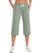 Specialmagic Women's Capri Pants Cotton Sweatpants Mint 2xl