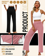 Huukeay 3 Pack Women's Lounge Pants Cozy Sweatpants Small Black Dark
