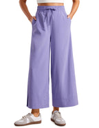 Women's Crz Yoga Lightweight Wide-Leg Crop Pants 25" Lavender Purple