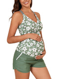 Women's Summer Mae Maternity Two-Piece Cross Back - Garden Veil Bliss