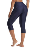 baleaf Women's 18" High Waisted Swim Pants Long Swim Capris Navy Blue XL
