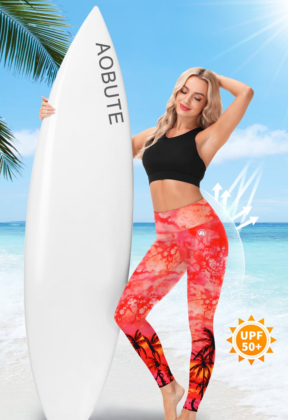 Women's Long Swimming Bottom High-Waist Rash Guard Pants UPF 50+ Sun