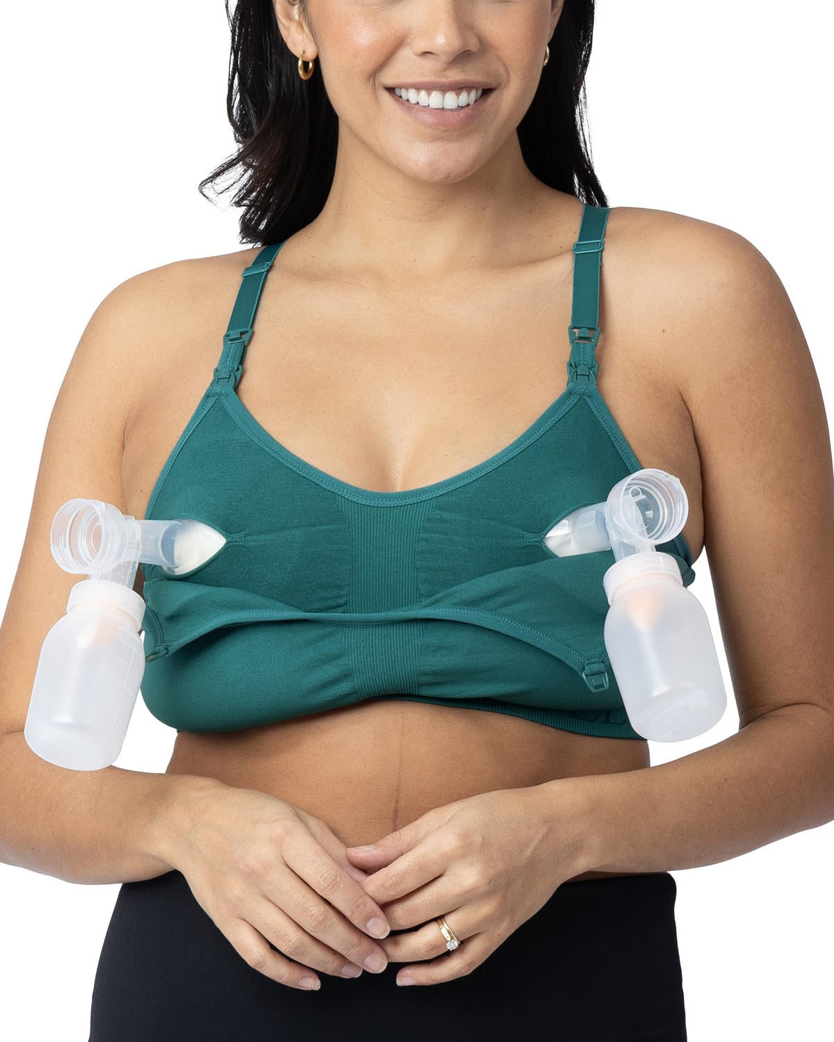 Women's Kindred Bravely Sublime Hands Free Pumping & Nursing Teal Sports Bra