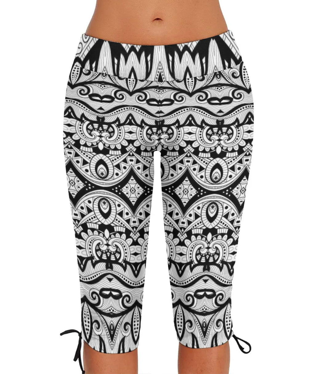Urchics Womens Plus Size Rash Guard Capris Long Swim Shorts Swimming Pants