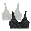 Motherhood Women's’s 2-pack Wrap Front Mini Dot/heather Grey, Xl Nursing Bra
