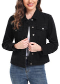 Miss Moly Women's Denim Jacket Classic Button Up Jean Black S