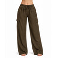 Riviera Sun Women's Beach Palazzo Pants, 100% Rayon Wide Leg Cover-Up with 4 Pockets, Green, Small