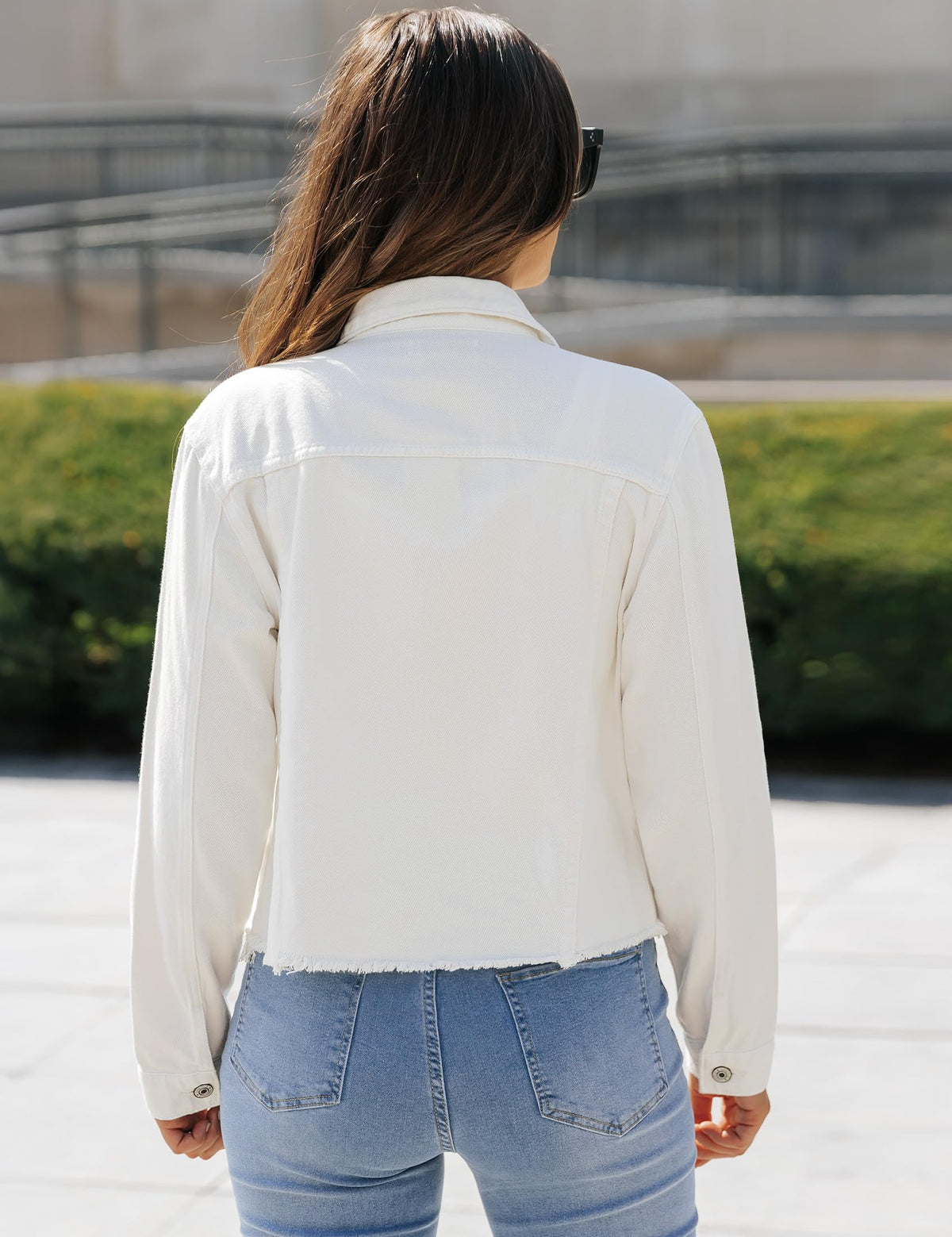 Vetinee Denim Jacket Light Weight Jean For Women Western Jackets Bright White X-large Fits Size 16 / 18