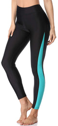 ATTRACO High Waisted Swim Tights Color Block Swim Legging Aqua M
