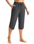 Viodia Women's 18" Modest Swim Capris Pants with Pockets Grey 2XL