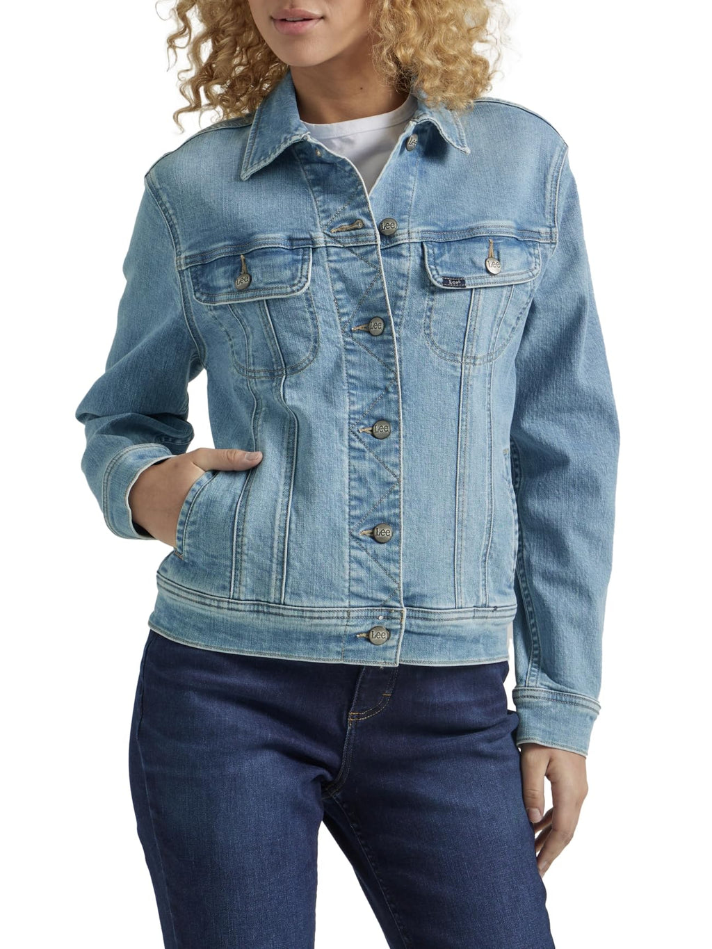 Lee Women's Legendary Rider Denim Jacket, Sunday, X-large - Light