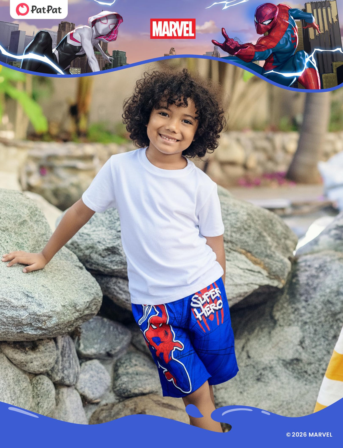 Disney Swimsuit Marvel Bathing Suit Boy Swim Short Spiderman Toddler Boys UPF 50+ Rash Guard Swim Trunks Compression Liner Pocket Swimming Trunk Blue Board Short Surf Swimwear Beach Clothes 4-5 Years