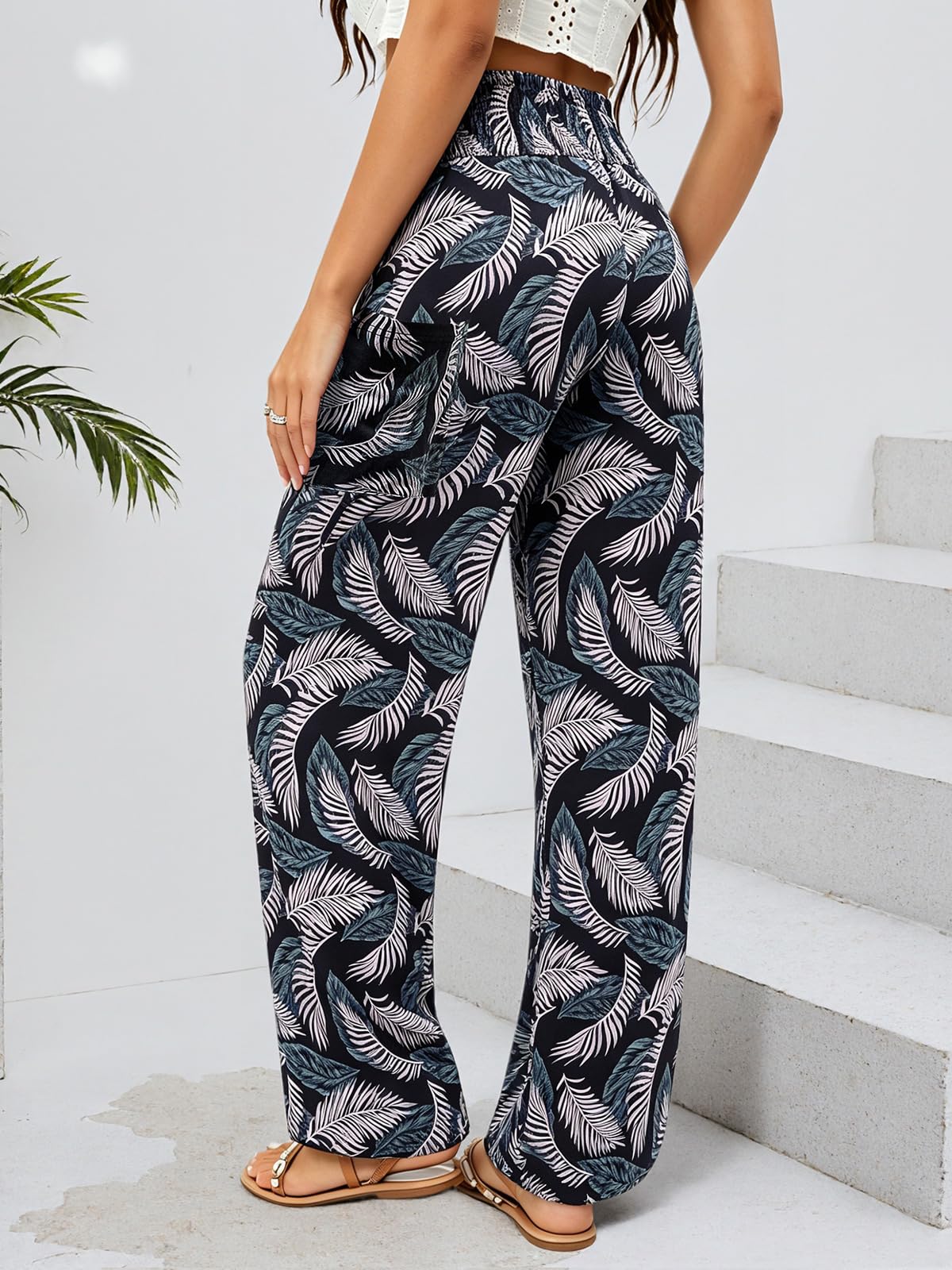 Qianxizhan Women's Harem Pants High-Waist Yoga Boho - Style 15