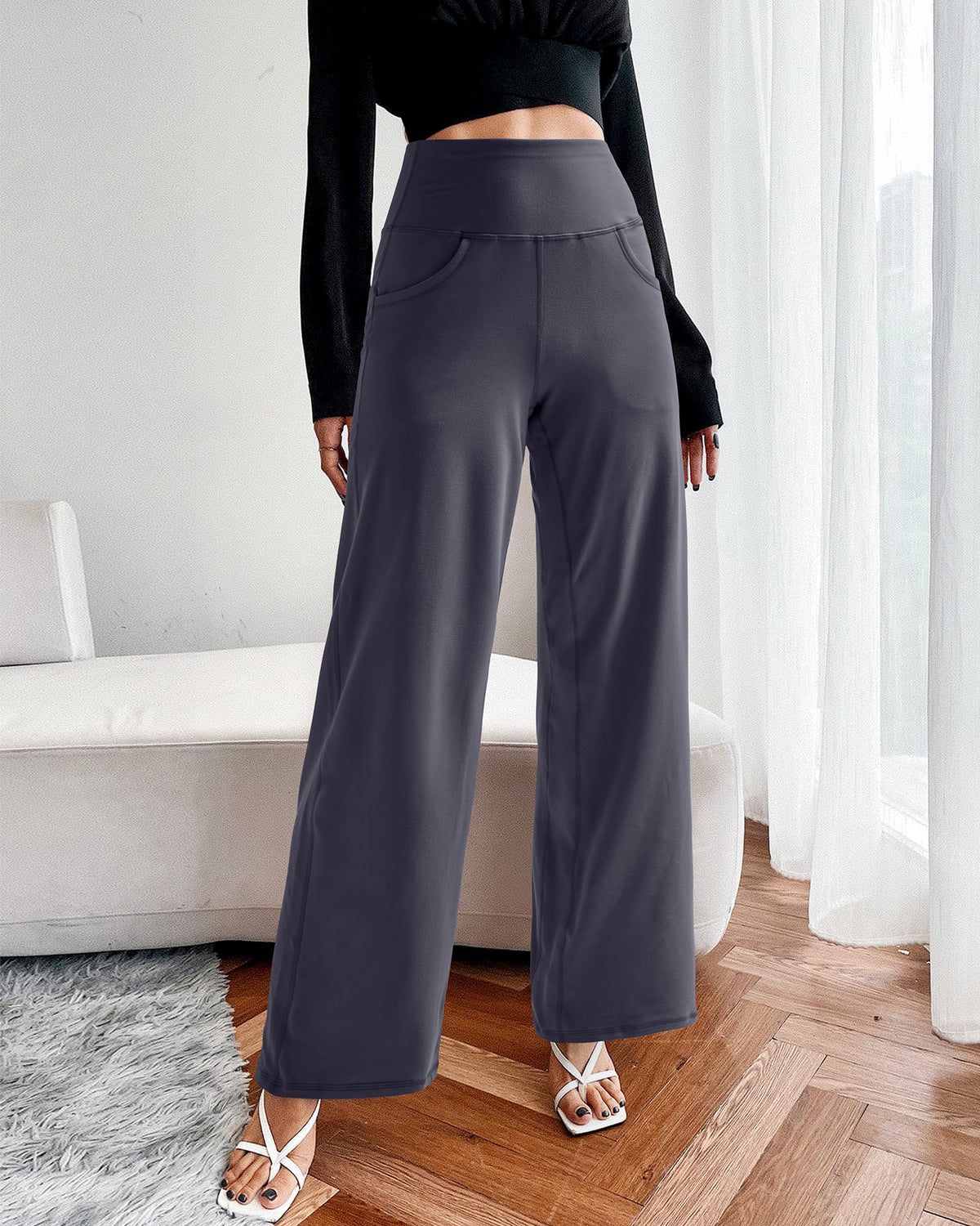 Promover Wide-Leg Yoga Pants For Women With Pockets - Size XX-Small Petite