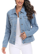 Miss Moly Women's Denim Jacket Classic Button Up Jean Light Blue M