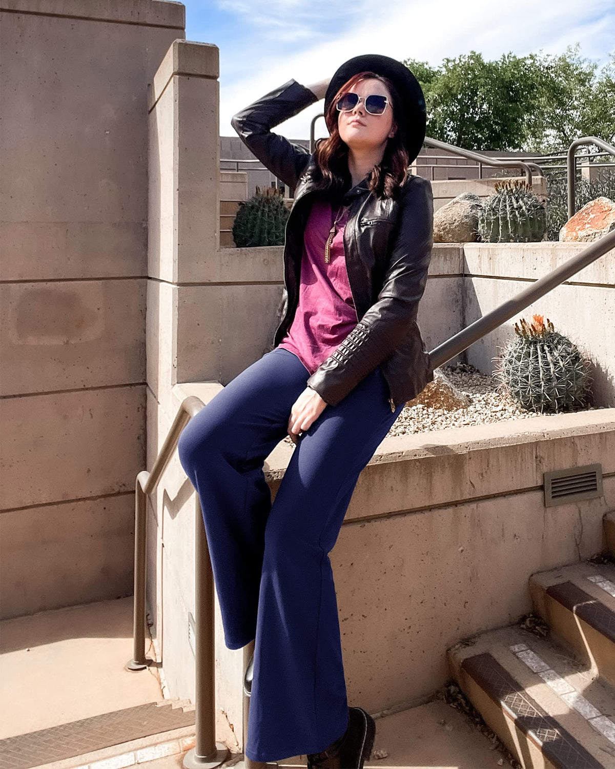 Promover Flare Yoga Leggings For Women Relaxed Fit Royal Blue M
