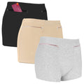 LUEXBOX 3 Packs Women's Underwear with Secret Pocket Panties, X-Large Size (Black, Light Brown, Grey)