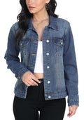 Miss Moly Women's Denim Jacket Classic Button Up Jean Blue 2xl