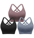 Women's Angelhood 3 Pack for Breastfeeding, Seamless Sports Low-impact Support Yoga for Pregnancy, Medium Nursing Bra