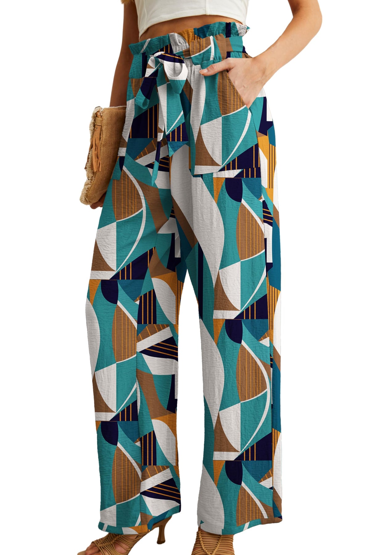 Iwollence Unique Adjustable Knot Palazzo Pants Women - 33 Colorful