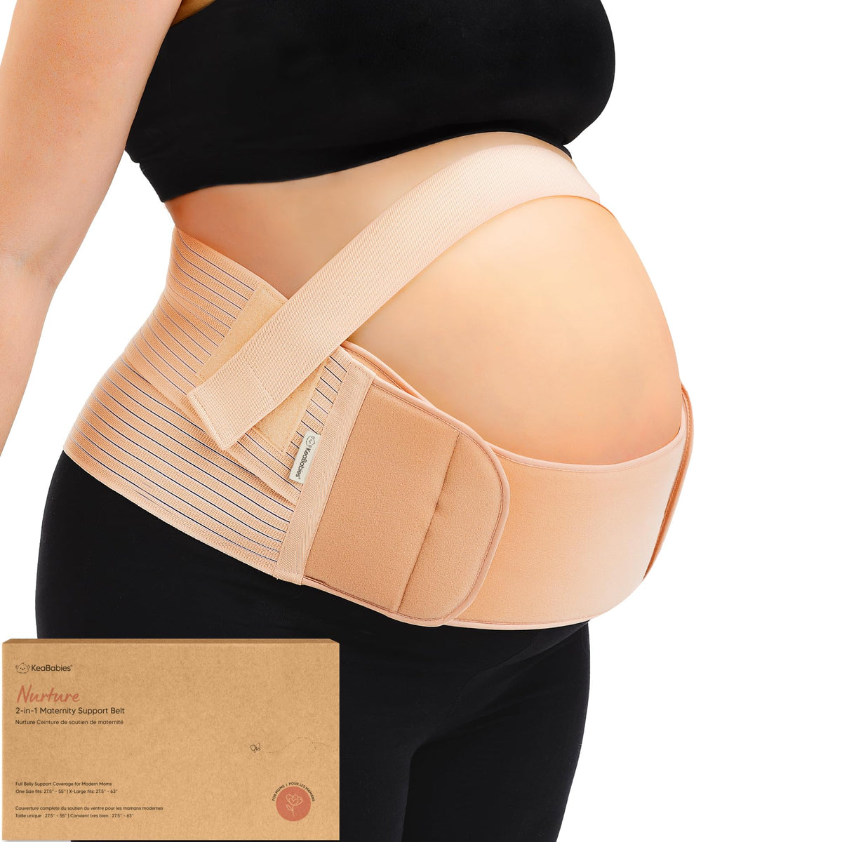 Keababies Pregnancy Belly Bands for Pregnant Women's(2in1, Classic Ivory, Os) Intimates