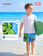 Disney Marvel Avengers Hulk Toddler Boys Rash Guard Swim Trunks Compression Liner Summer Swim Shorts UPF 50+Swimming Trunks Surf Bathing Suit Kids Swimsuit Blue Swimwear Pool Board Shorts 3-4 Years