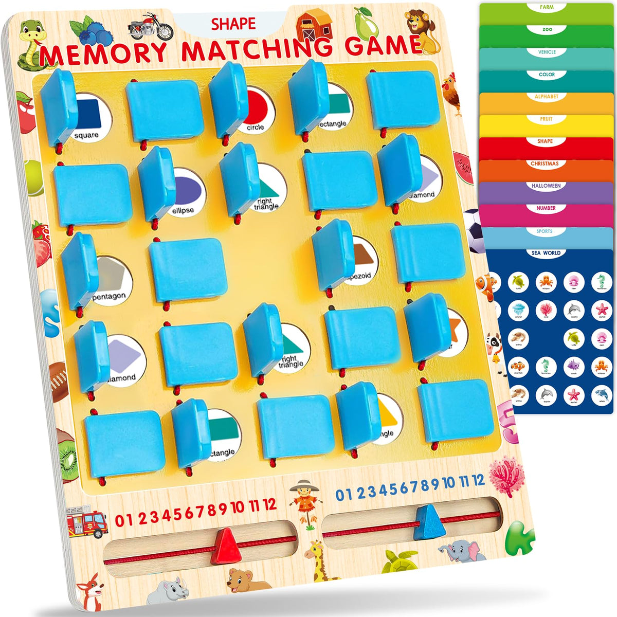 Matching Memory Game for Kids Ages 3-5 4-8, Board Games for 4-6, Car Airplane Camping Travel Toys Games Activities for 3-5 4-8, Toddler Kid Road Trip Essentials, Birthday Gifts for Kids Boys Girls