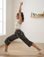 Specialmagic Women's Capri Pants Cotton Sweatpants Olive Camo 4xl