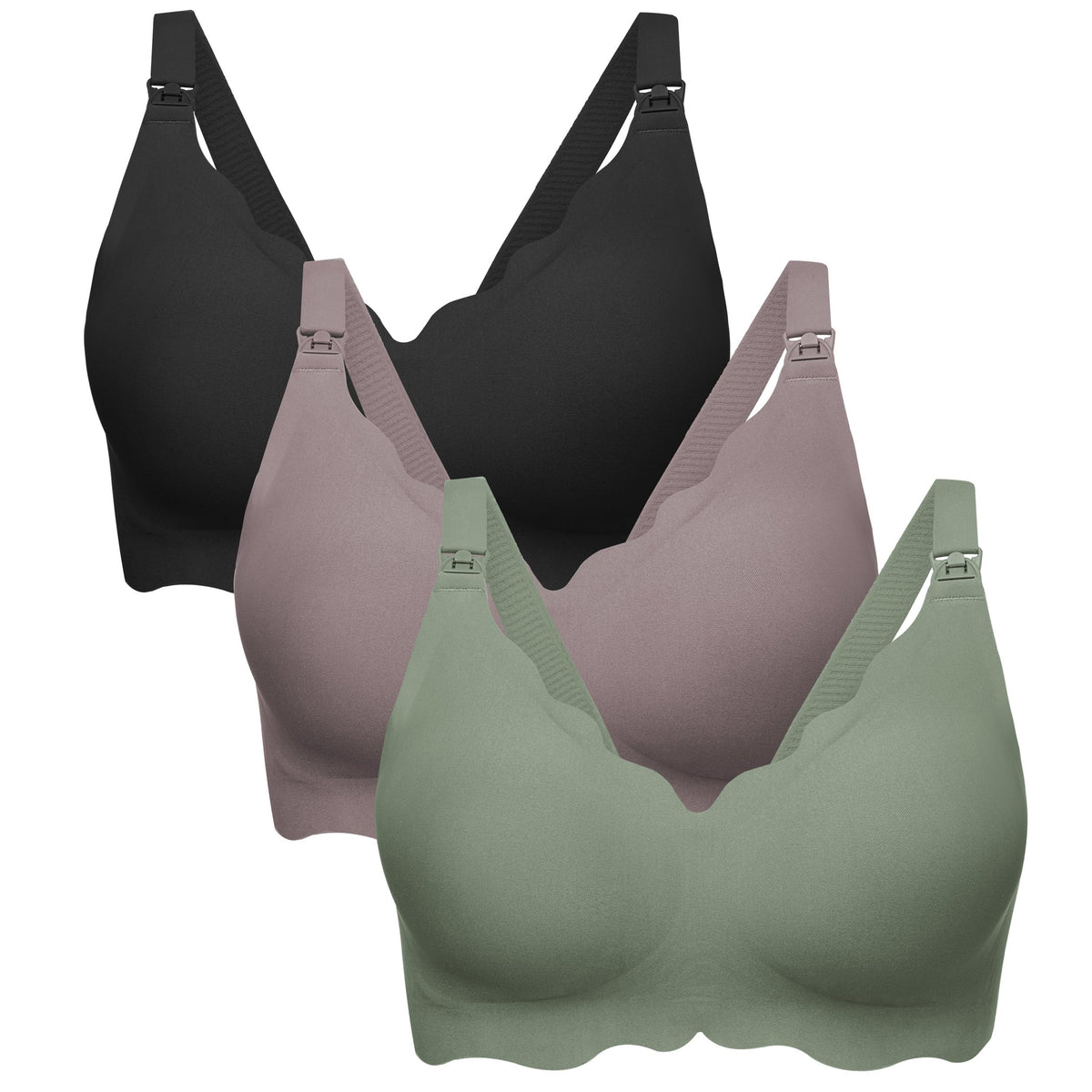 Women's Angelhood for Breastfeeding 3 Pack Seamless Nursing Bra