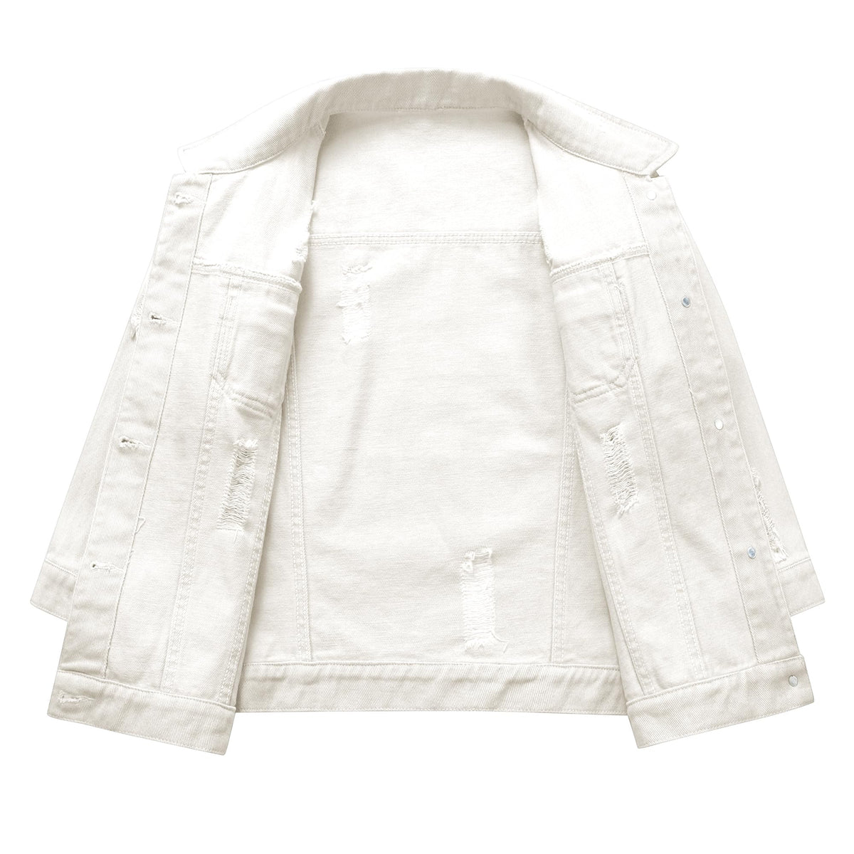 Hixiaohe Spring Summer Jean Jacket For Women Trendy Half Sleeve Button Down Short Denim Retro Cropped Trucker Coat - Beige