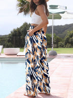 Kissmoda Women's Palazzo Lounge Pants High-Waist Wide-Leg Yoga Trendy