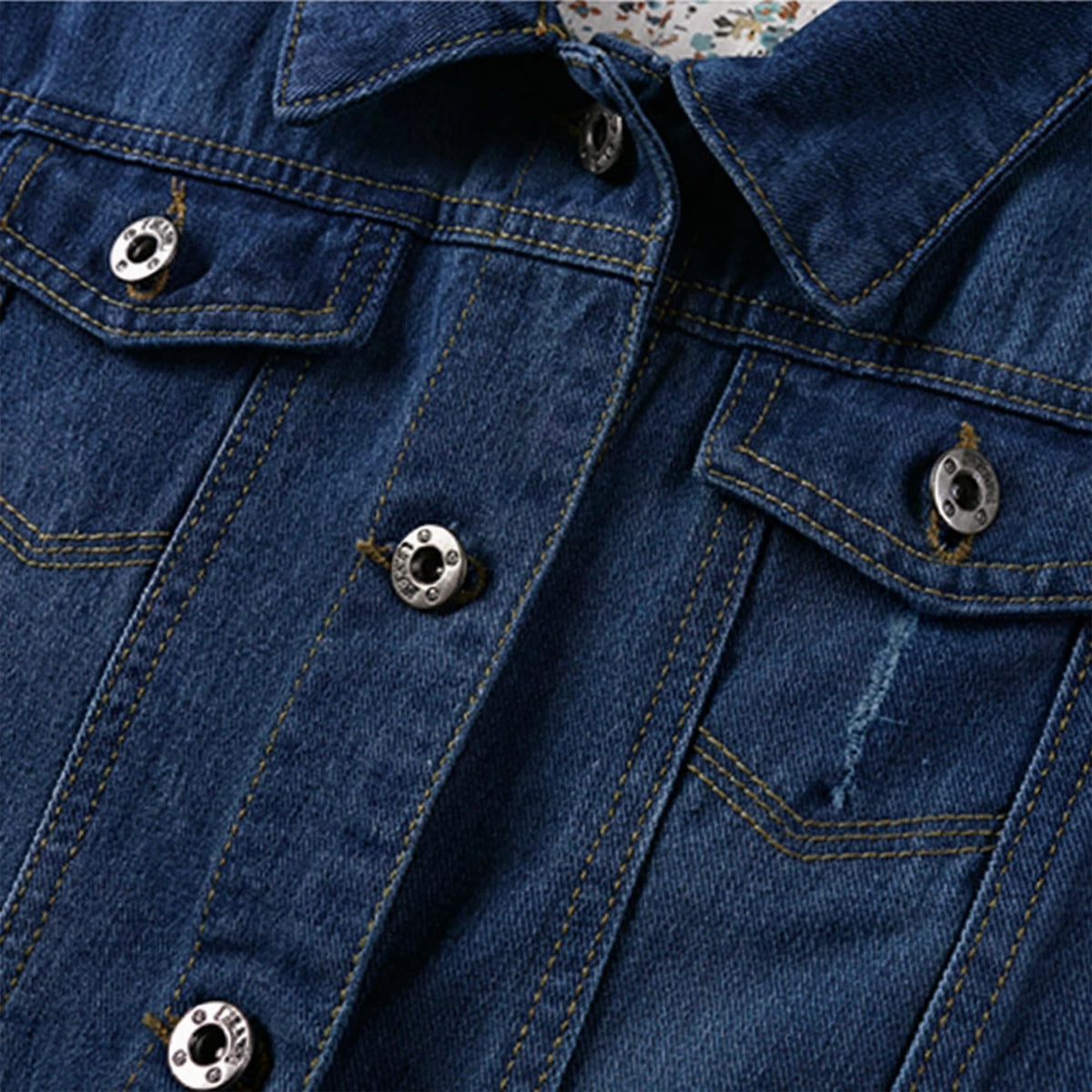 Hixiaohe Spring Summer Jean Jacket For Women Trendy Half Sleeve Button Down Short Denim Retro Cropped Trucker Coat - Dark-blue